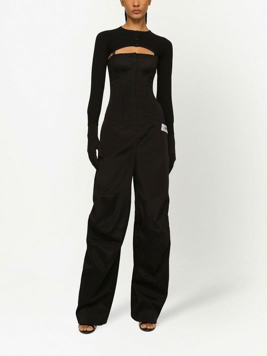 Dolce & Gabbana Sweaters Black — Cropped Knit Cardigan
