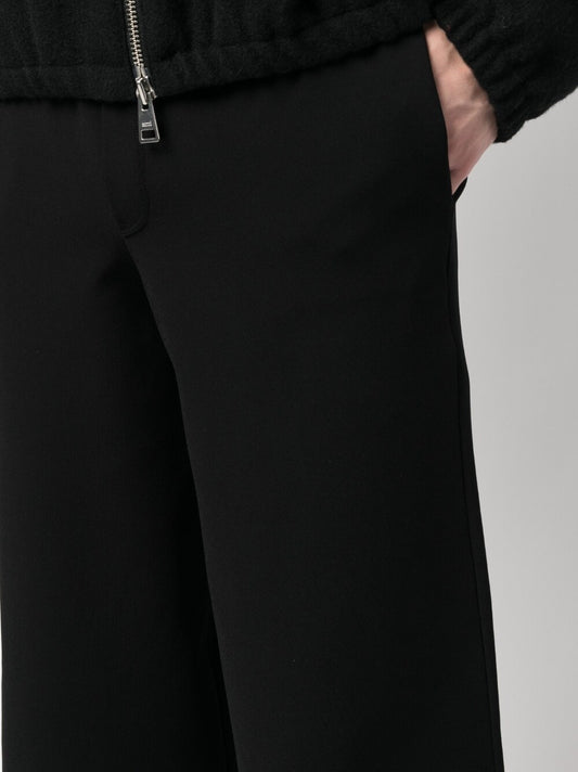 Ferragamo Black Wide‑Leg Trousers — Mid‑Rise Luxury Fit