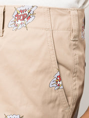 Pantalon Junya Watanabe en coton beige imprimé graphique