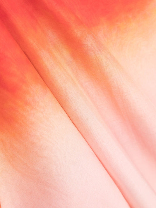 Alexander McQueen Scarfs Pink — Gradient Logo Silk‑Cotton Scarf