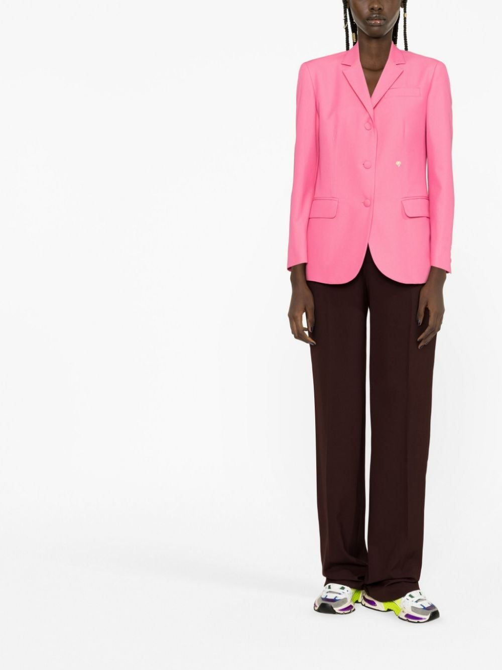 Palm Angels Jackets Fuchsia single-breasted blazer