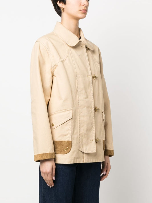 Fay Beige Cotton Shirt Jacket — Sand-Tone Utility Coat