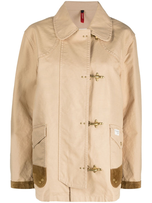Fay Beige Cotton Shirt Jacket — Sand-Tone Utility Coat