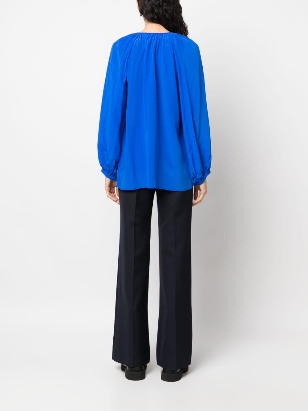 Phaeonia Top Blue silk blouse