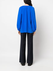 Phaeonia Top Blue silk blouse