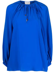 Phaeonia Top Blue silk blouse
