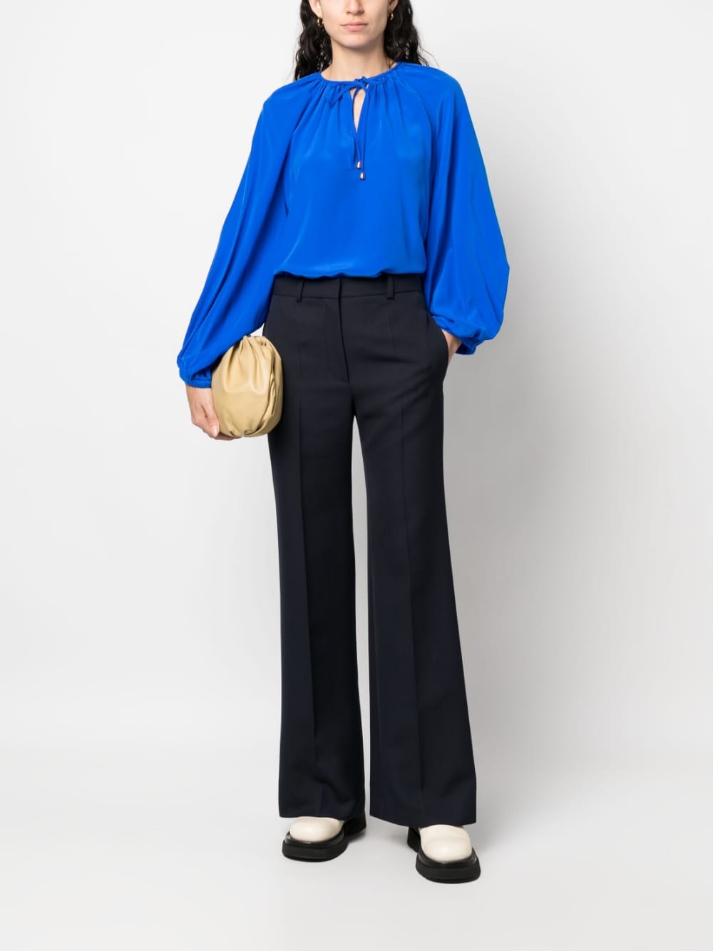 Phaeonia Top Blue silk blouse
