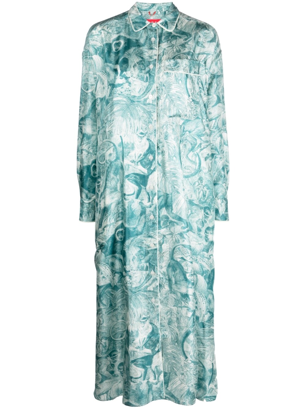 Blue Palazzo Dress — F.R.S. Elegant Japanese-Branch Print