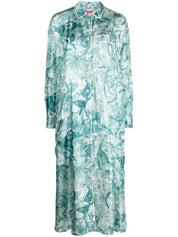 Blue Palazzo Dress — F.R.S. Elegant Japanese-Branch Print