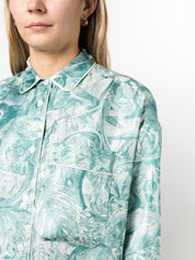 Blue Palazzo Dress — F.R.S. Elegant Japanese-Branch Print