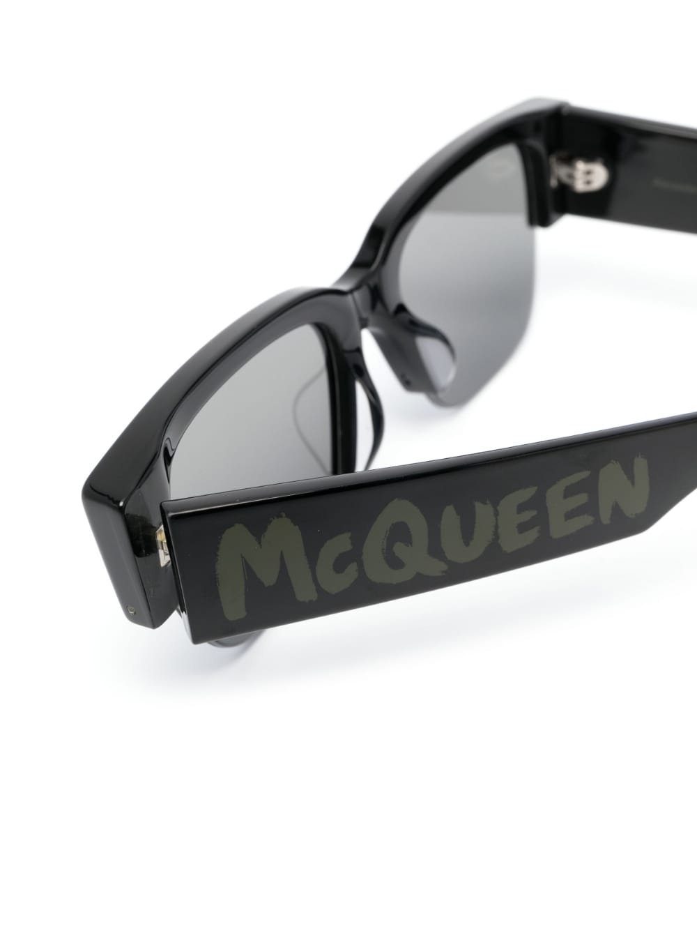 Alexander McQueen Sunglasses — Black with Blue Tinted Lenses