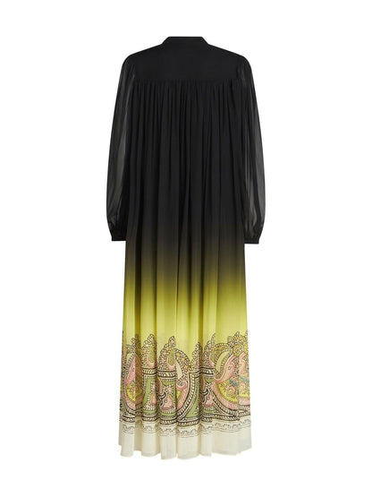 Black Silk Paisley-Print Dress — Etro