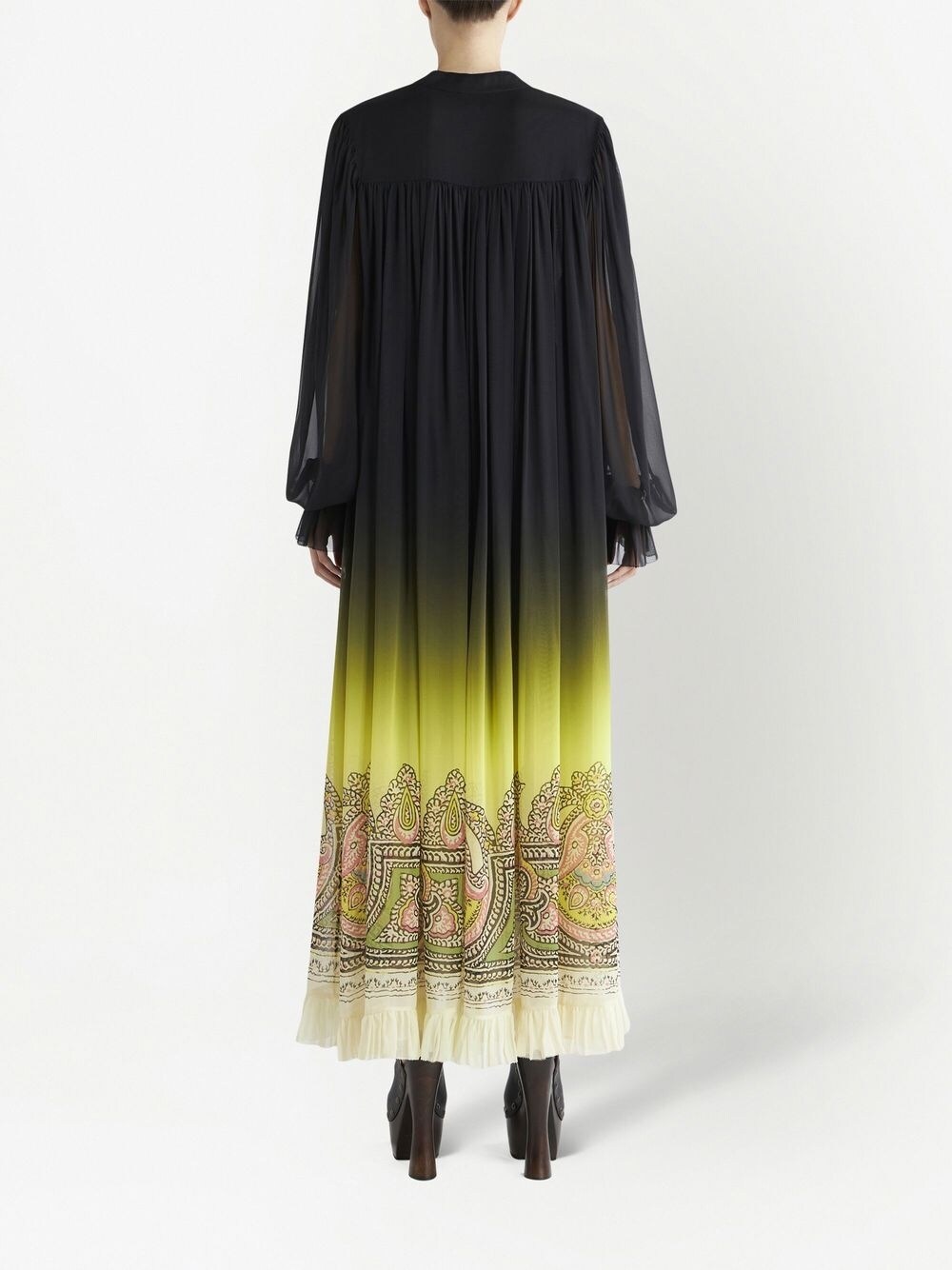 Black Silk Paisley-Print Dress — Etro