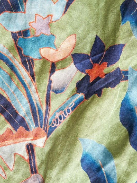 Etro Green Floral-Print Shorts — Luxurious Deck Style