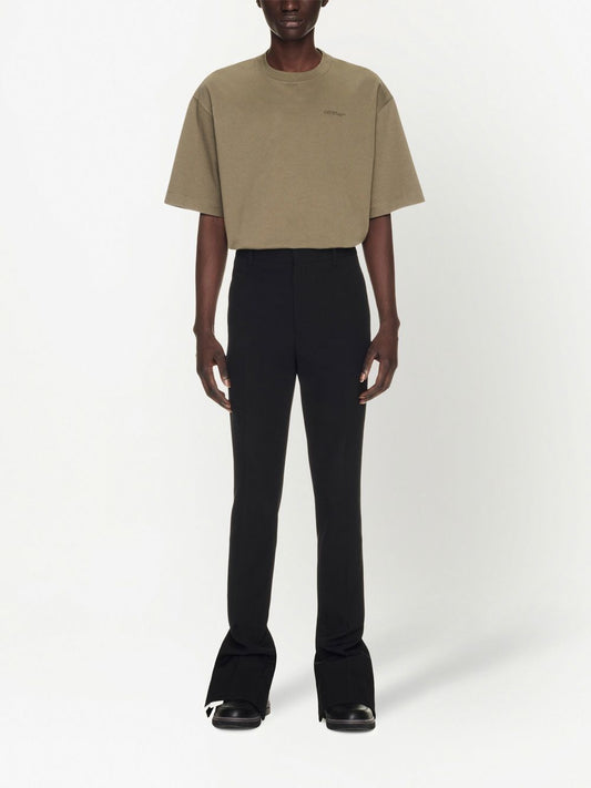 Off‑White Black Wool Skinny Trousers