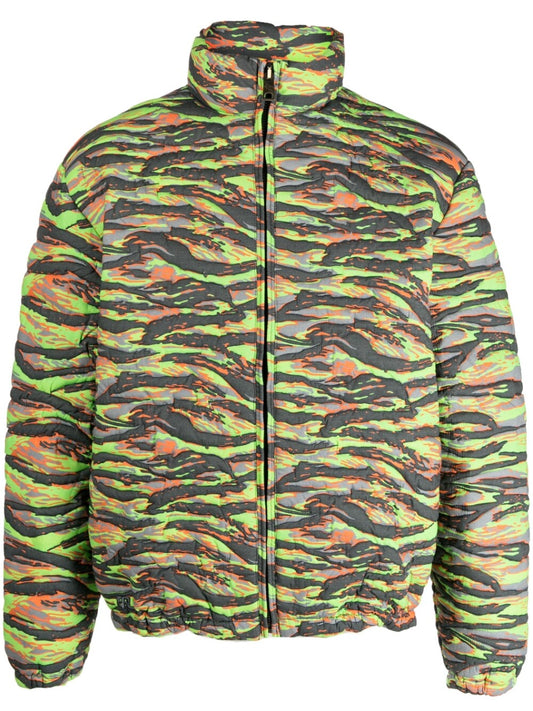 Erl Green Camouflage Jacquard Padded Jacket