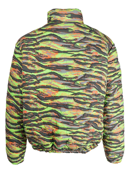 Erl Green Camouflage Jacquard Padded Jacket