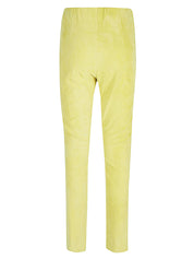 Via Masini 80 Trousers Yellow suede slim fit
