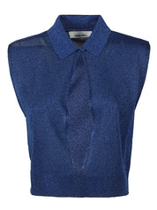 Circus Hotel Top Blue lurex viscose blend