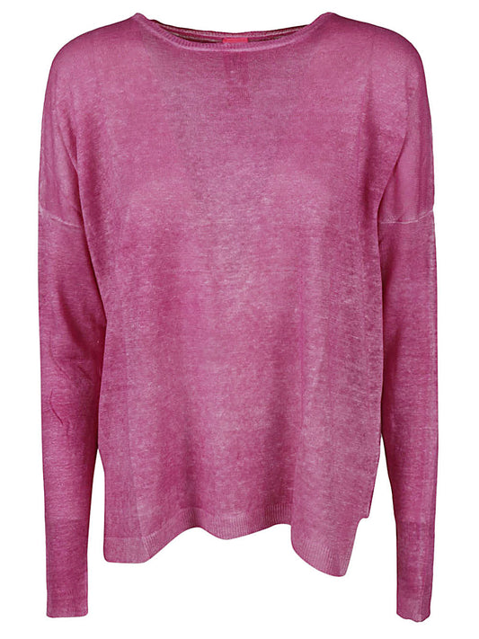 Fuchsia Linen T‑Shirt — Alessandro Aste Sweater