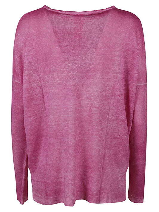 Fuchsia Linen T‑Shirt — Alessandro Aste Sweater
