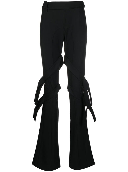 Ambush Trousers Black — Virgin Wool Flared Trousers