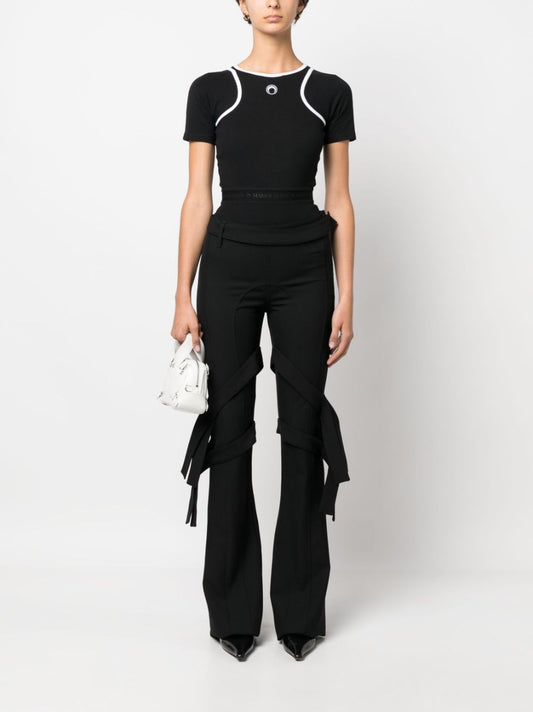 Ambush Trousers Black — Virgin Wool Flared Trousers