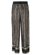 Obidi Trousers Beige in Striped Silk