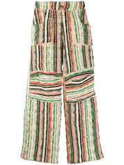Pantalon Vitelli multicolore en mélange de rayures