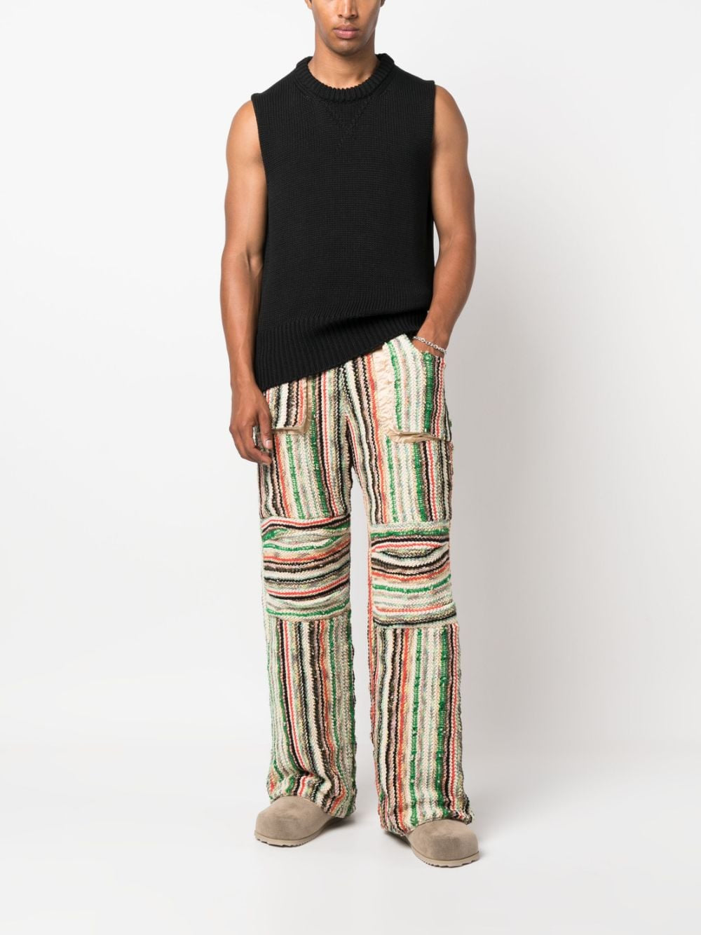 Pantalon Vitelli multicolore en mélange de rayures