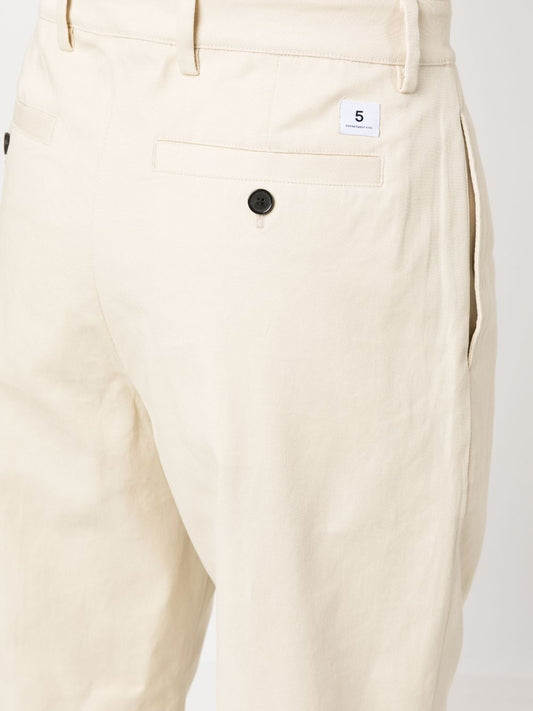 Beige Cotton Straight‑Leg Trousers — Department5