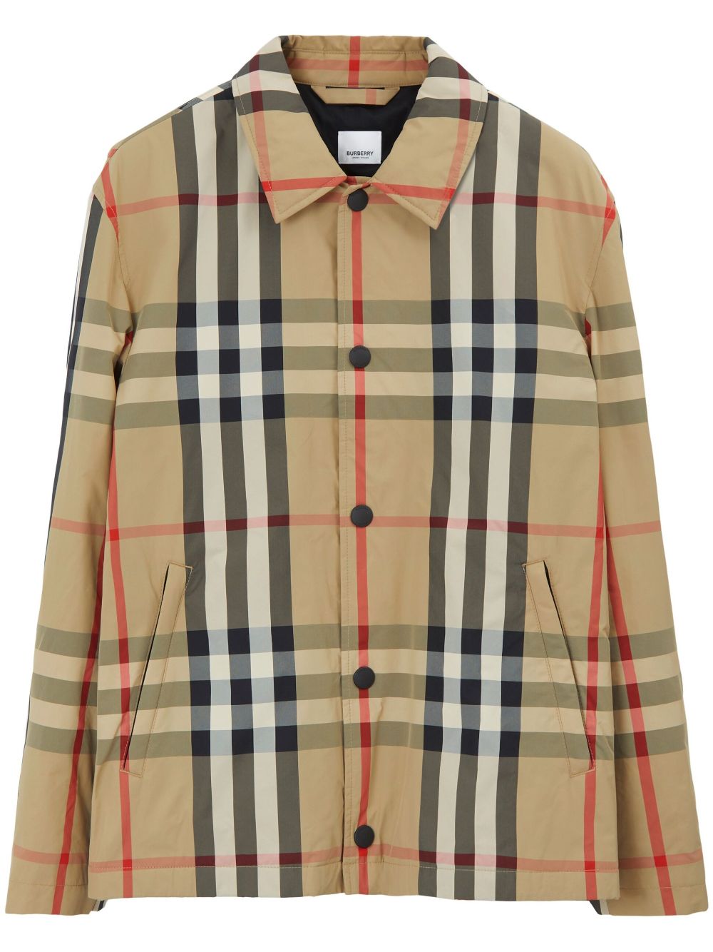 Burberry Checked Shirt Jacket — Archive Beige Tailored Ease