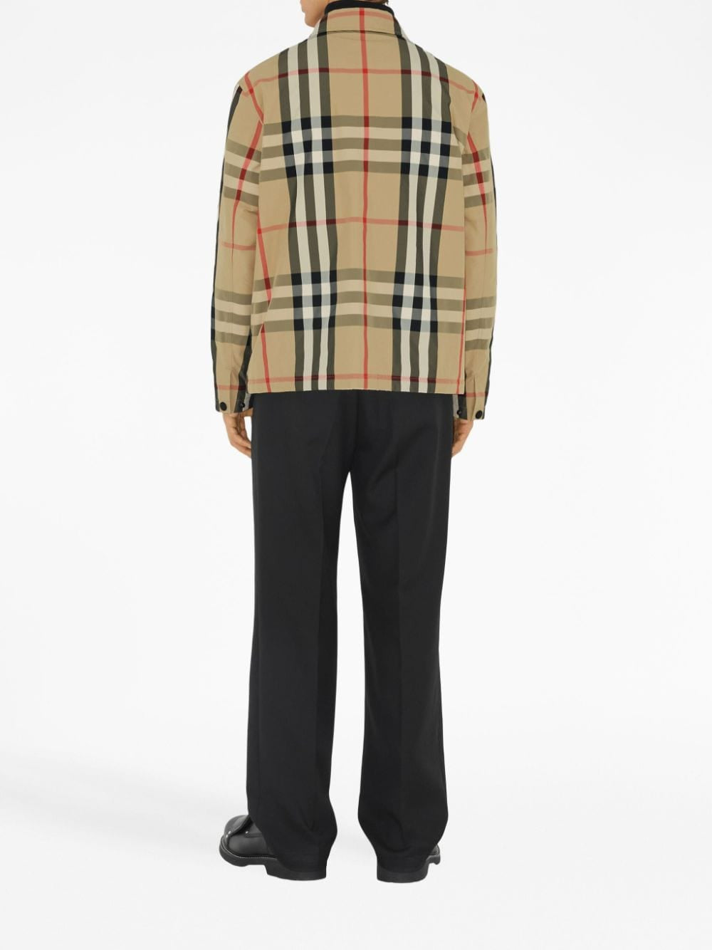 Burberry Checked Shirt Jacket — Archive Beige Tailored Ease