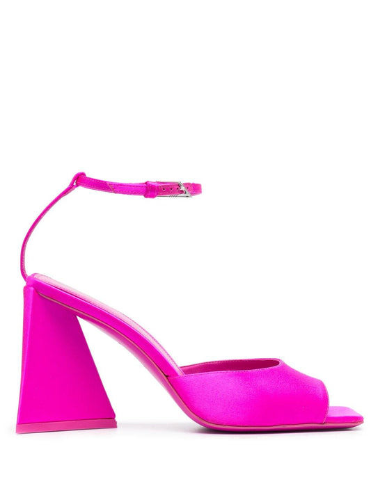 Fuchsia Satin Calf Leather Sandals — The Attico Piper 90mm