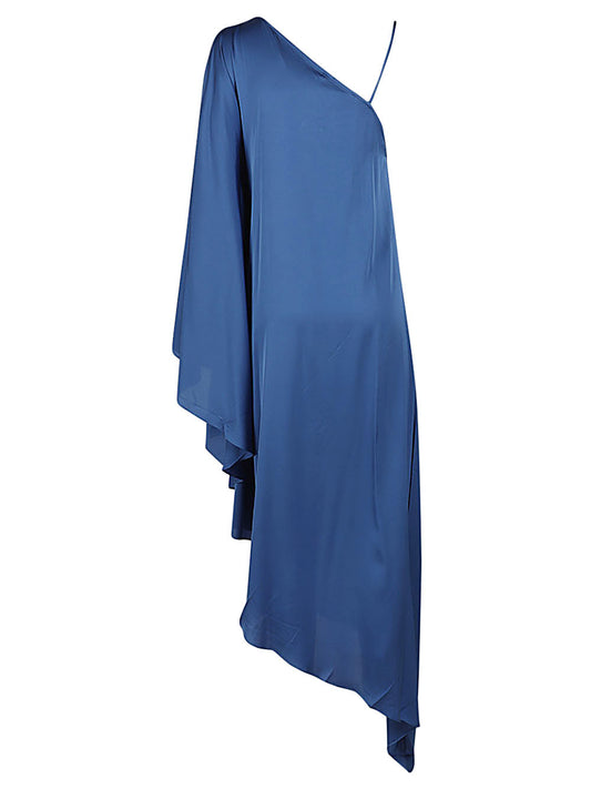 Blue Silk Asymmetrical Dress — Silk95Five