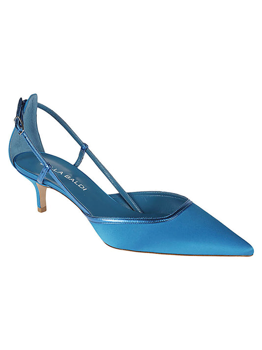Blue Leather Pumps — Lella Baldi With Heel