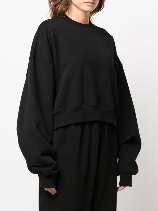 Black Oversized Cotton Sweater — WARDROBE.NYC