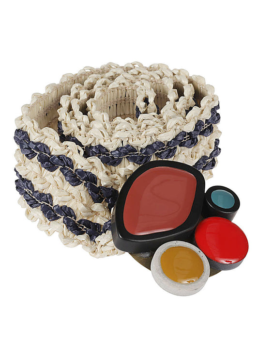 Beige Raffia Belt — Exquisite J Striped Elegance