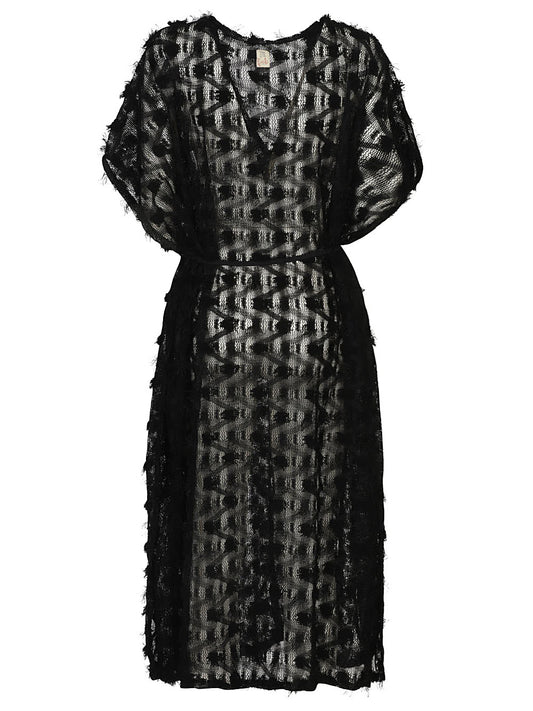 Black Crochet Long Dress — Feel Me Fab