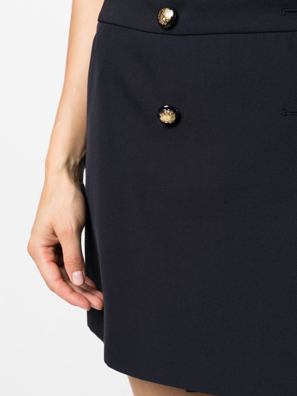 Alexander McQueen Skirts Blue wool-cotton mini wrap