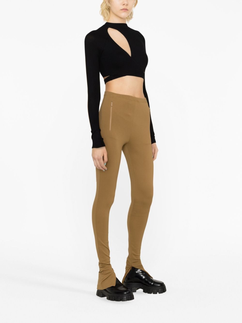 WARDROBE.NYC Trousers Camel high-waist stretch