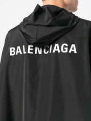 Balenciaga Coats Black hooded windbreaker