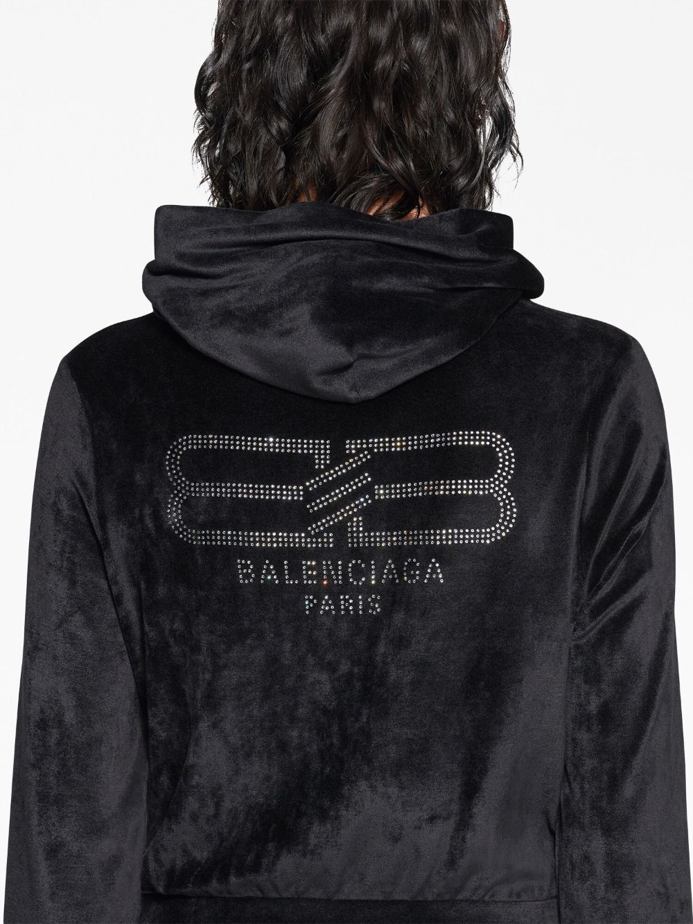 Balenciaga Sweaters Black crystal logo hoodie