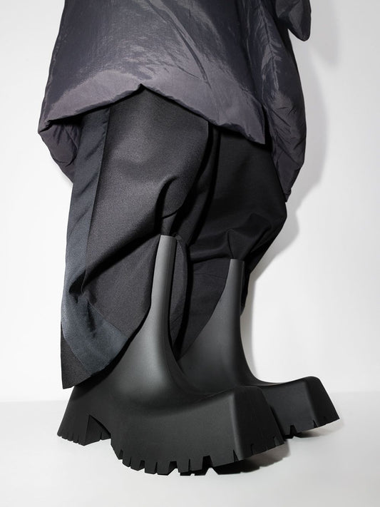 Balenciaga Boots Black — Trooper Block‑Heel Combat Boots
