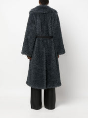 Ermanno Scervino belted shearling wool coat