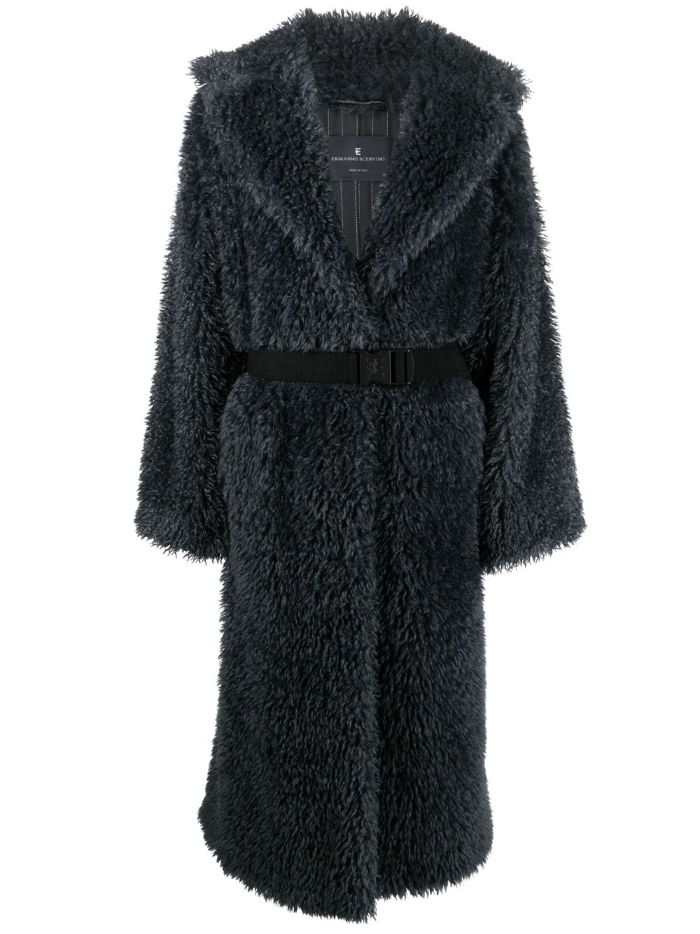 Ermanno Scervino belted shearling wool coat