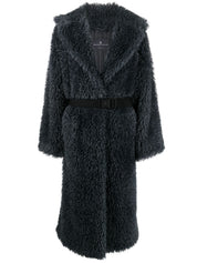 Ermanno Scervino belted shearling wool coat