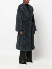 Ermanno Scervino belted shearling wool coat