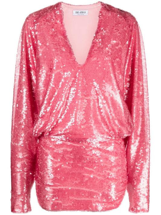 Pink Sequin Minidress — The Attico Dresses