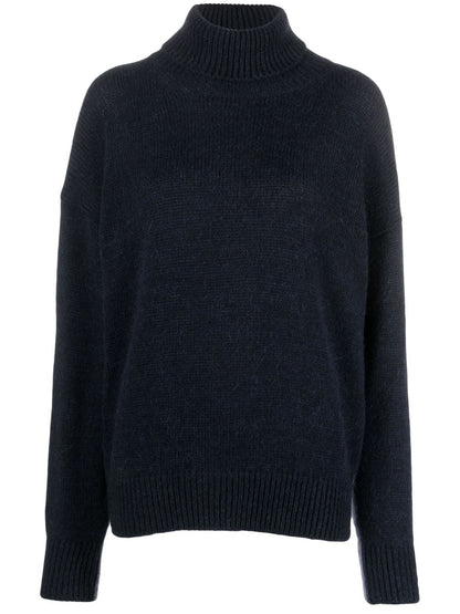 Pull col roulé bicolore bleu Alysi Sweaters